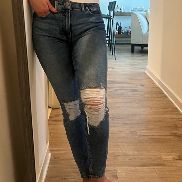 Good American High Rise Skinny Distressed Jeans - Picture 6 of 6